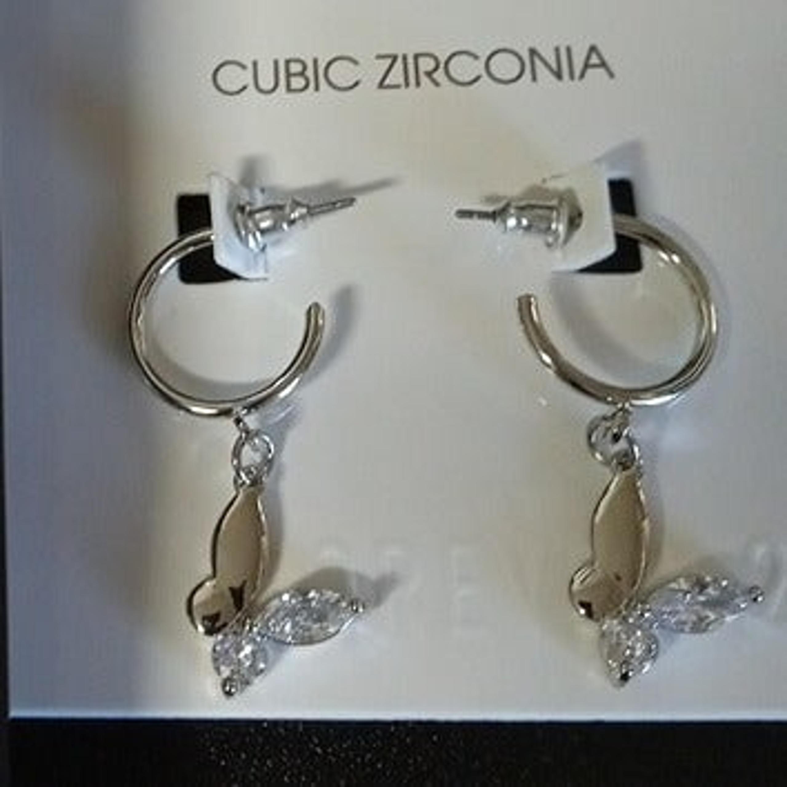 Butterfly Hoop Drop Earrings (NWT)