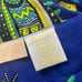 La Cera Tribal Print Caftan Blue Yellow Smocked Waist Stretchy One Size