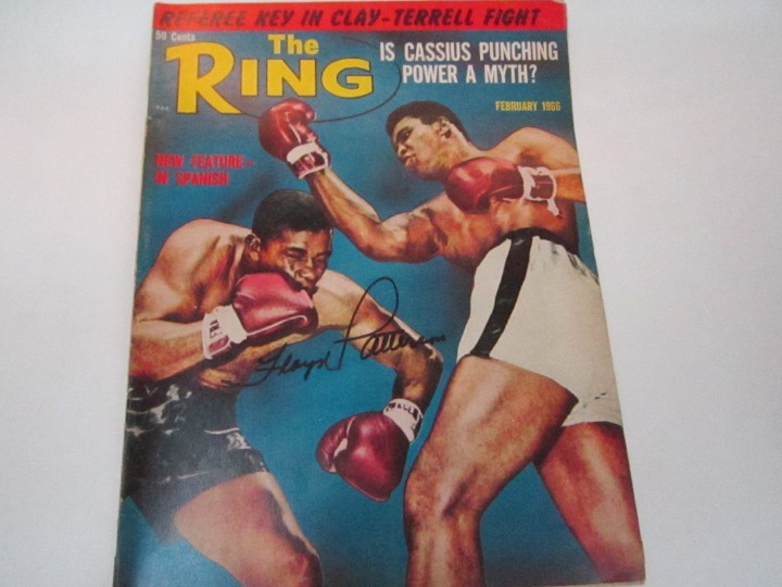 FLOYD PATTERSON AUTOGRAPHED 1966 Ring Magazine w/ JSA COA vs MUHAMMAD ALI