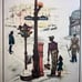 Vintage art deco print 1930s Harlem Lenox ave New York City