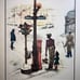 Vintage art deco print 1930s Harlem Lenox ave New York City