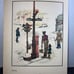 Vintage art deco print 1930s Harlem Lenox ave New York City