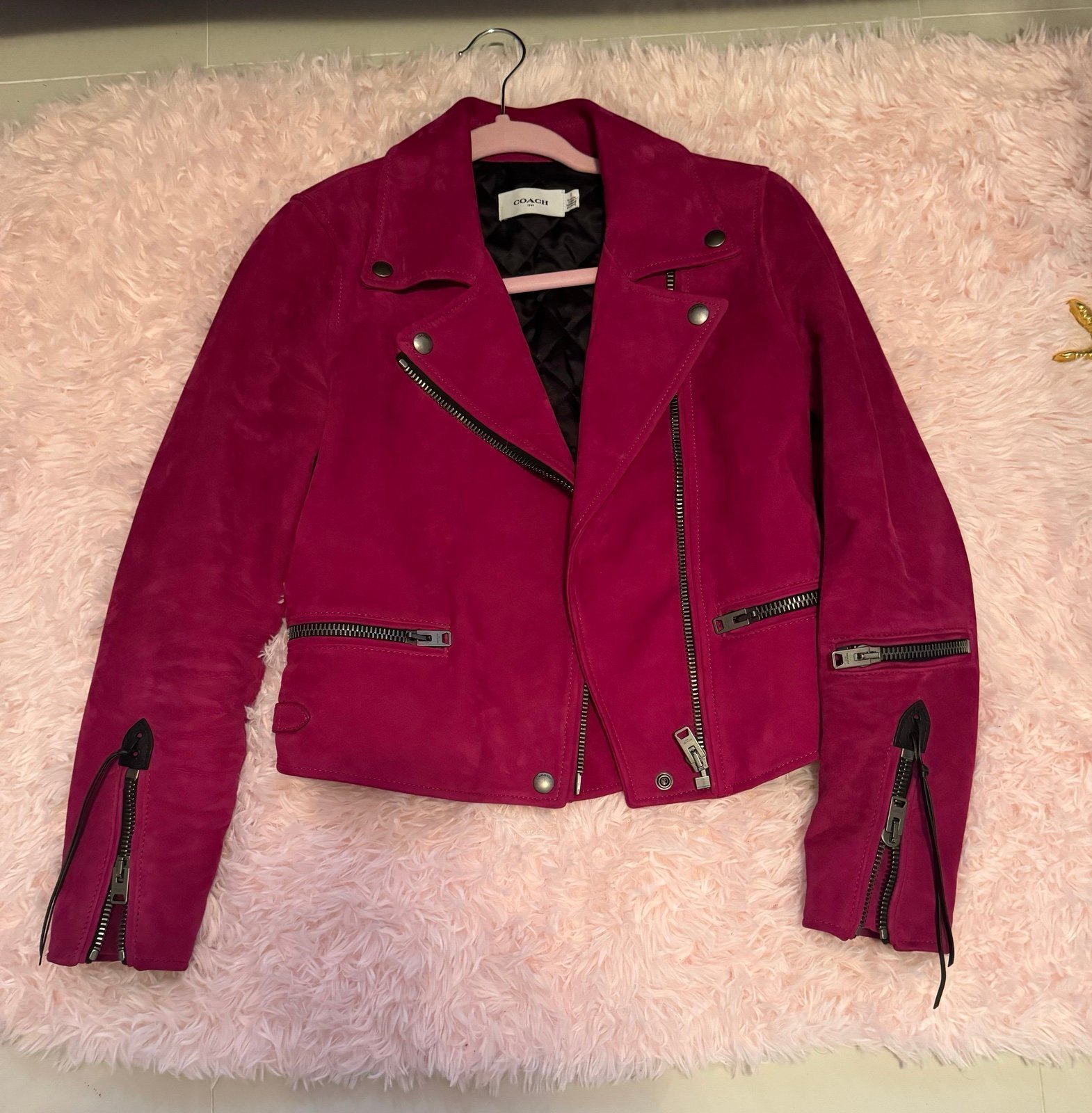 Coach 1941 suede moto jacket