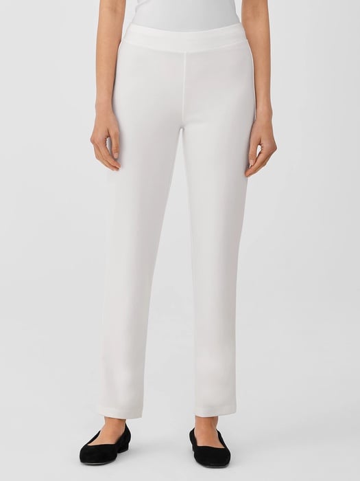 Eileen Fisher Washable Flex Ponte Pants Size 3X White Slim Fit Pull On NWT