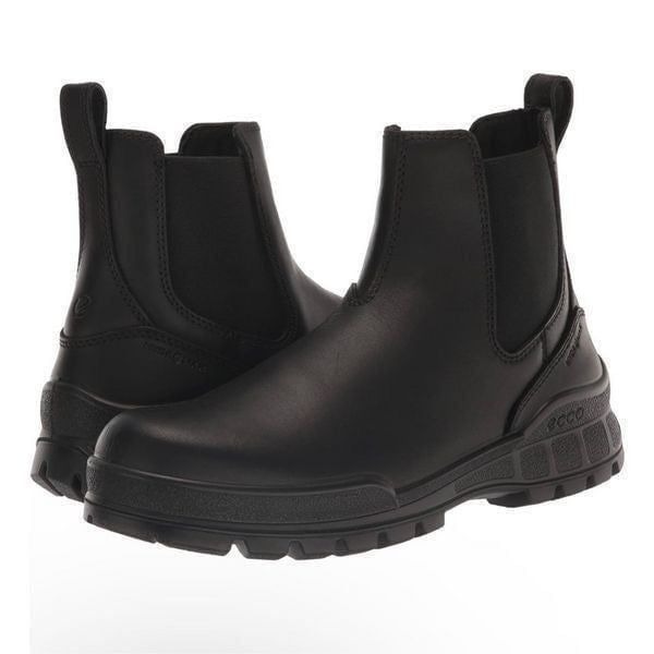 ECCO Mens Track 25 Hydromax Chelsea Boots Water Repellent Leather Black 39 8-8.5