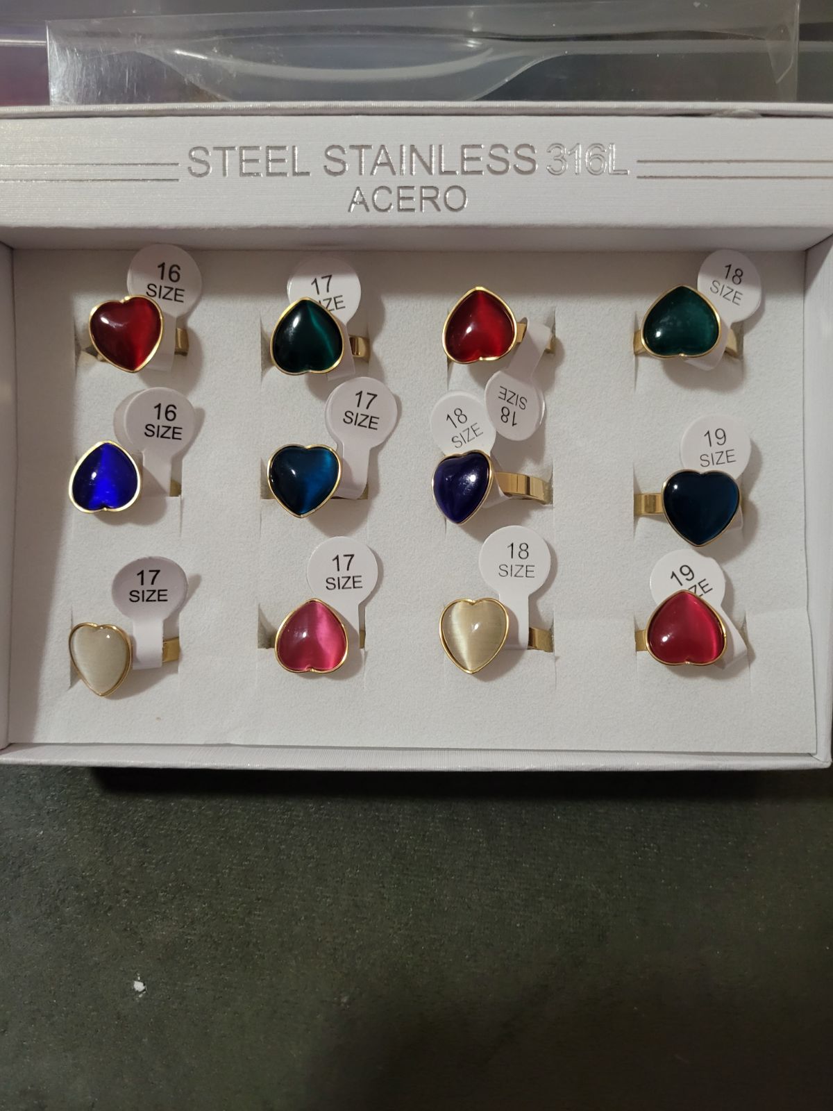 12 Stainless steel gold Rings