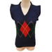 Vintage Argyle Plaid Vest Sweater Blue Red Green Yellow Preppy S