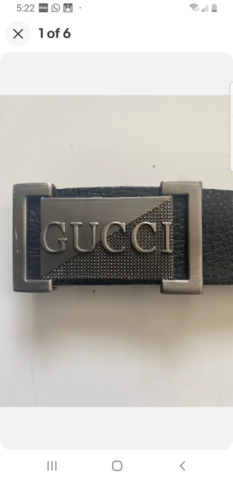 GUCCI MENS SIGNATURE BELT WITH BRONZE BUCKLE SIZE 40 MODEL 1411006