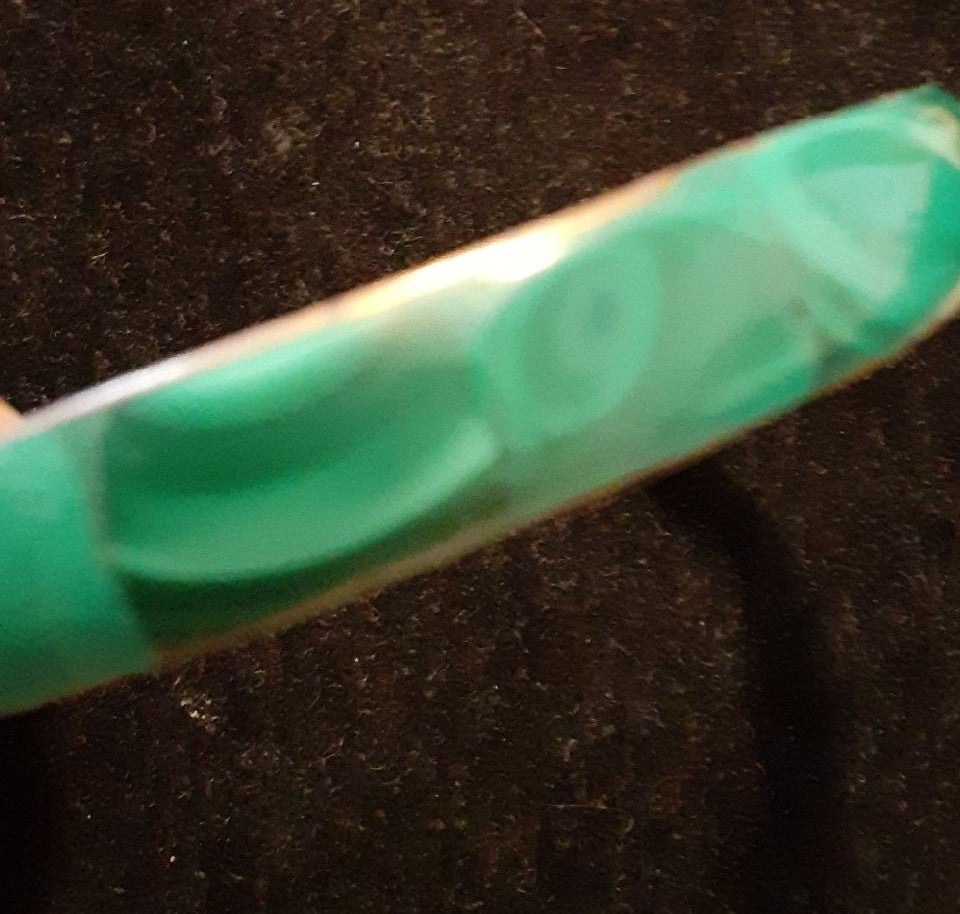 Malachite and brass Bangle
