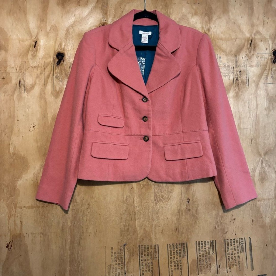 NWOT Sundance Salmon Pink Wool Blend Blazer Sz 12