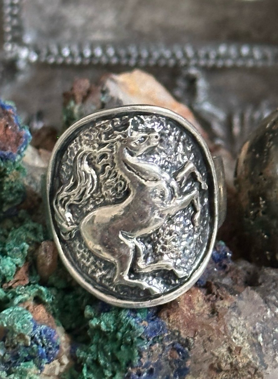 Signet Horse 925 Sterling silver ring
