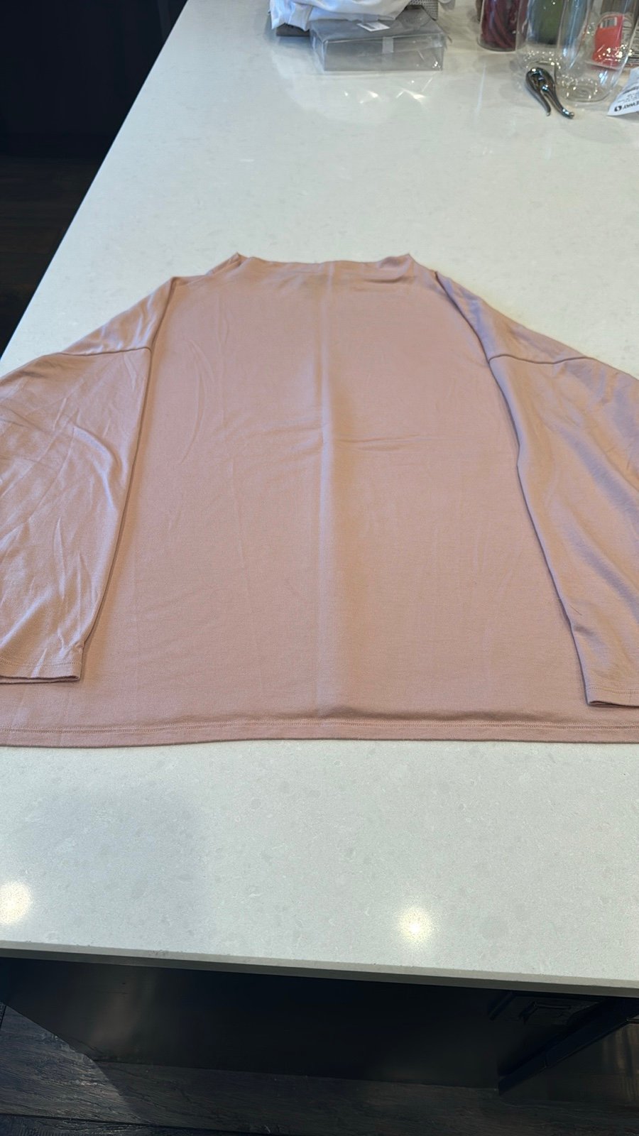 Eileen Fisher 1x mock turtleneck, light peach tan color excellent condition 3/4