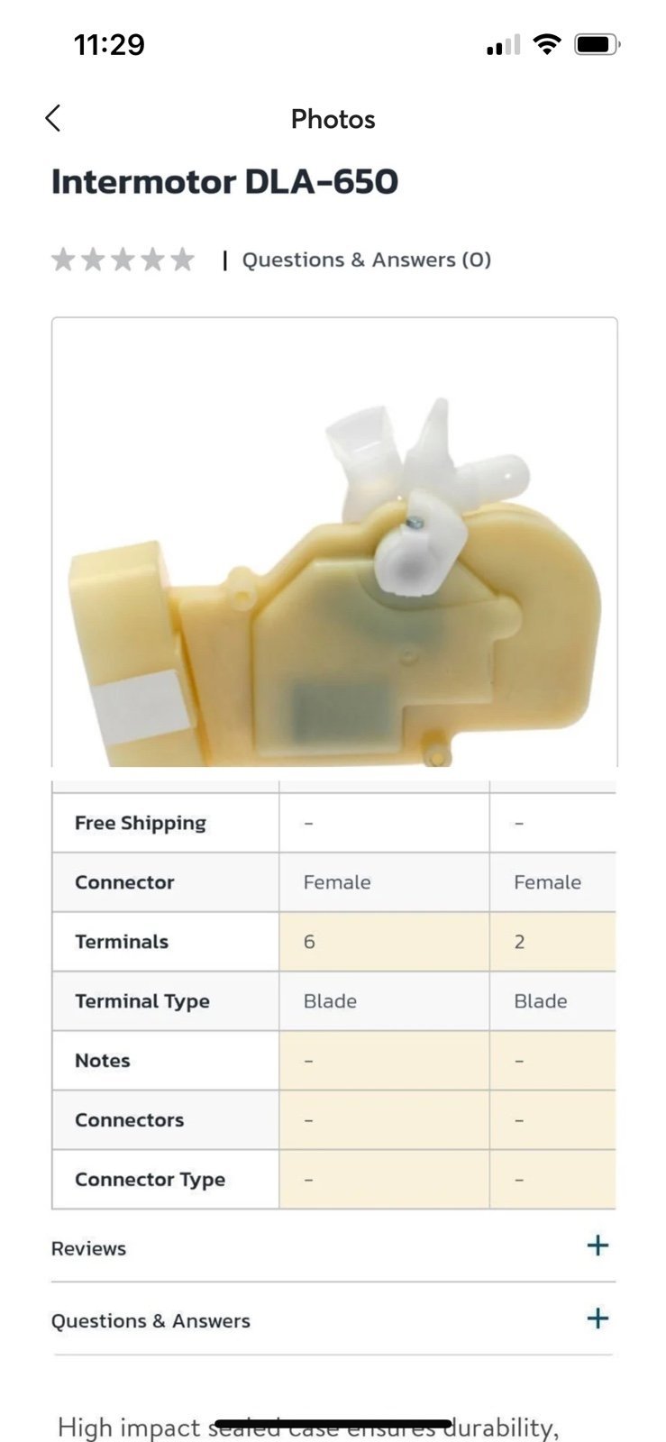 Power door lock actuator Toyota prius intermotor Fits 01-03 DLA-650