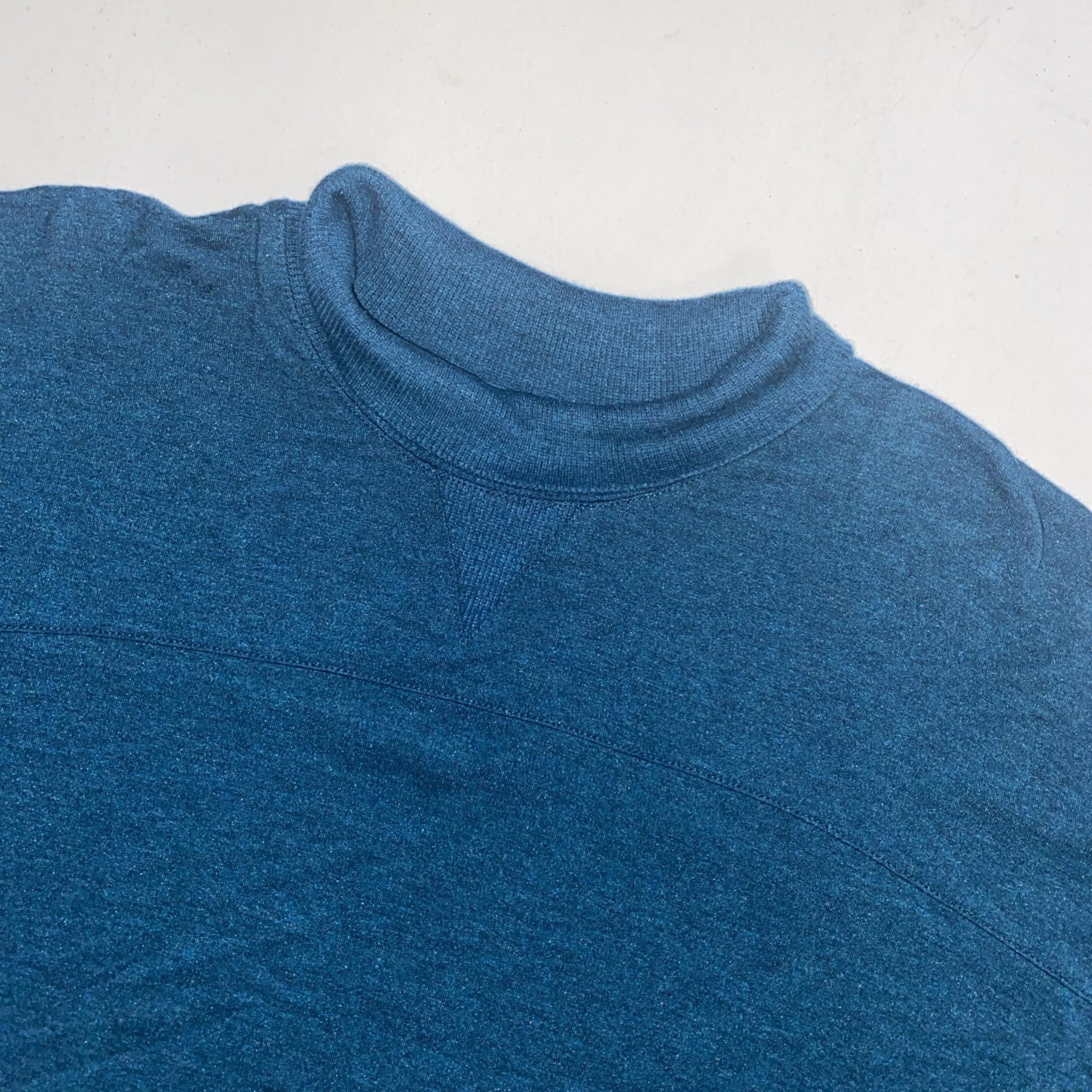 L. L. Bean Turtleneck Shirt Womens XL Reg Blue Long Sleeves Pullover 100% Cotton