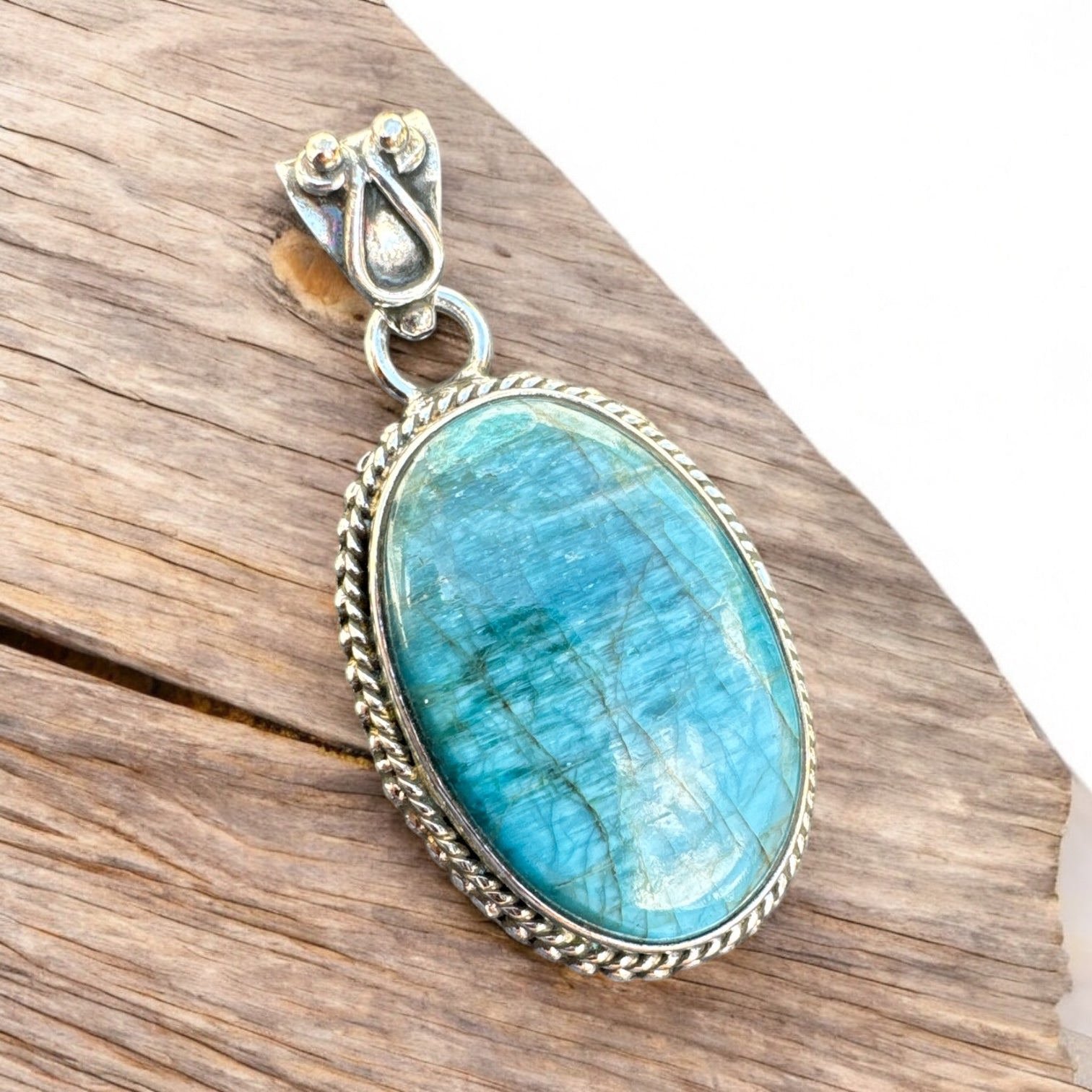 Blue Apatite Solid 925 Sterling Silver Pendant