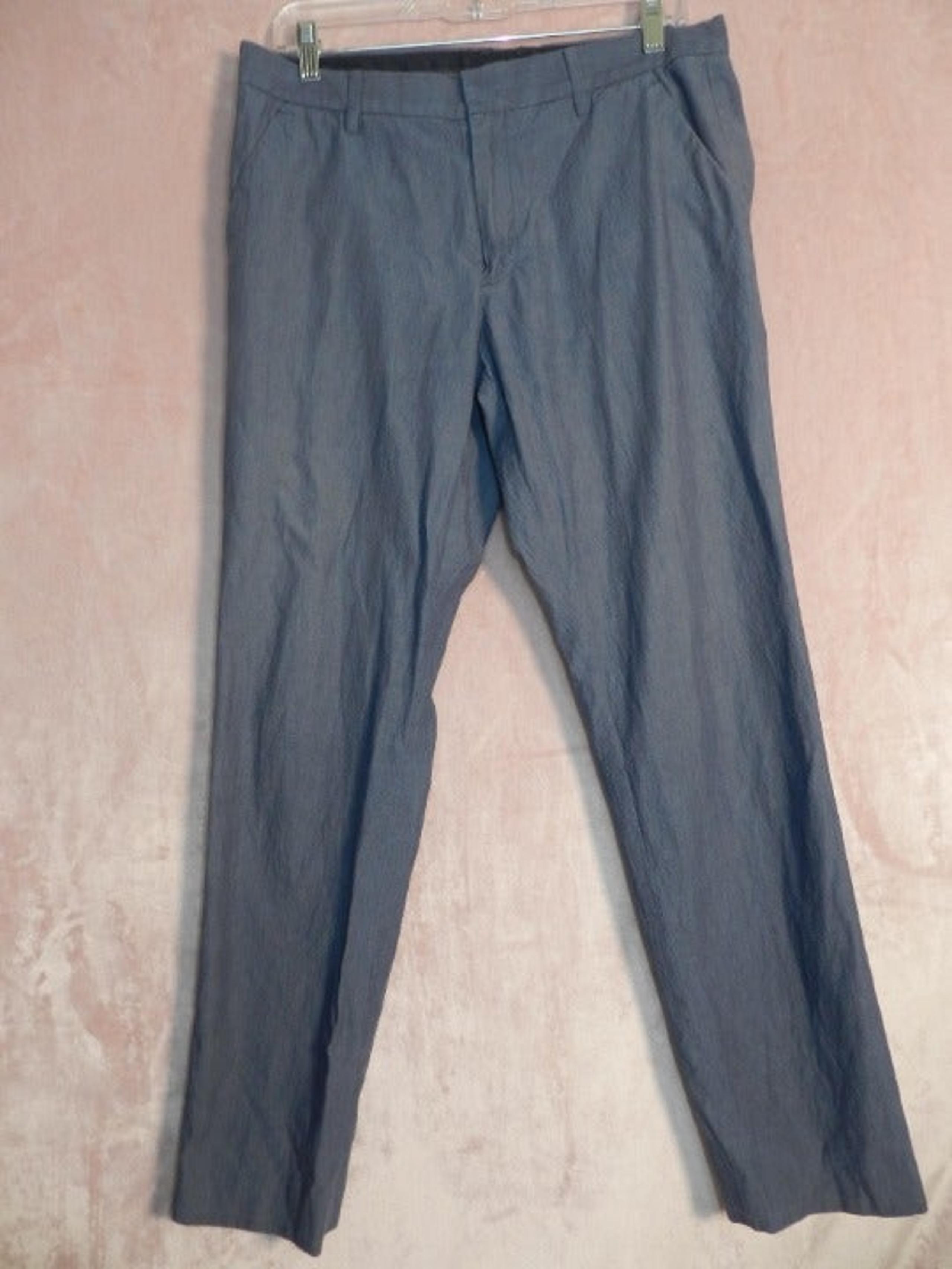 Armani Exchange Mens Bluish Greyish Straight Leg Dress Pants Size 32S Short