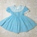 Vintage 1950s Love Girls 4t Blue Starburst Sheer Collared Party Dress Birthday