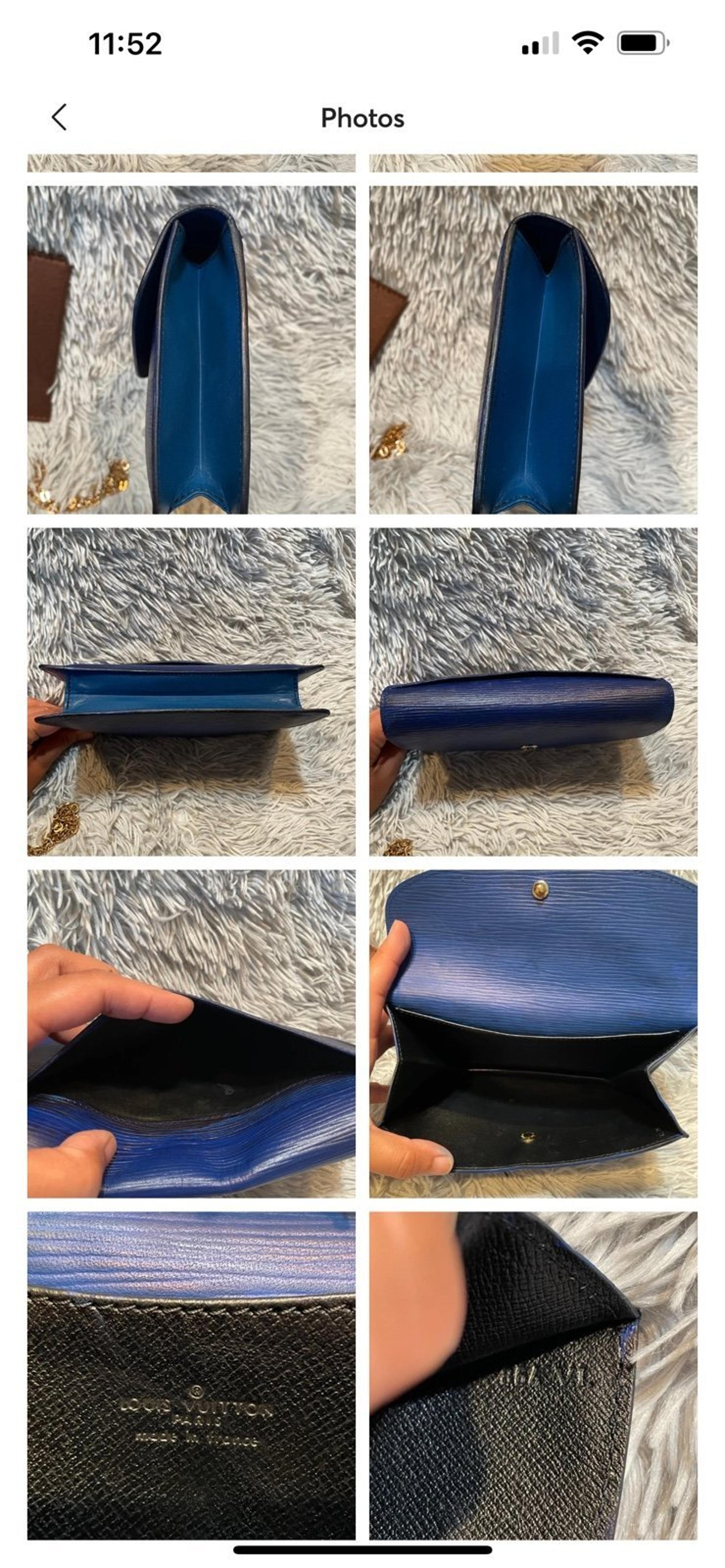Vintage Louis Vuitton Blue Epi Montaigne 20 clutch Has been altered recolored