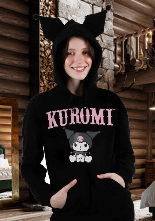 NEW Bioworld X Sanrio Kuromi 3D Plush Ears Hoodie