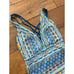 La Blanca Scarf City Reversible Plunge Tummy Control One Piece Ice Blue Womens S