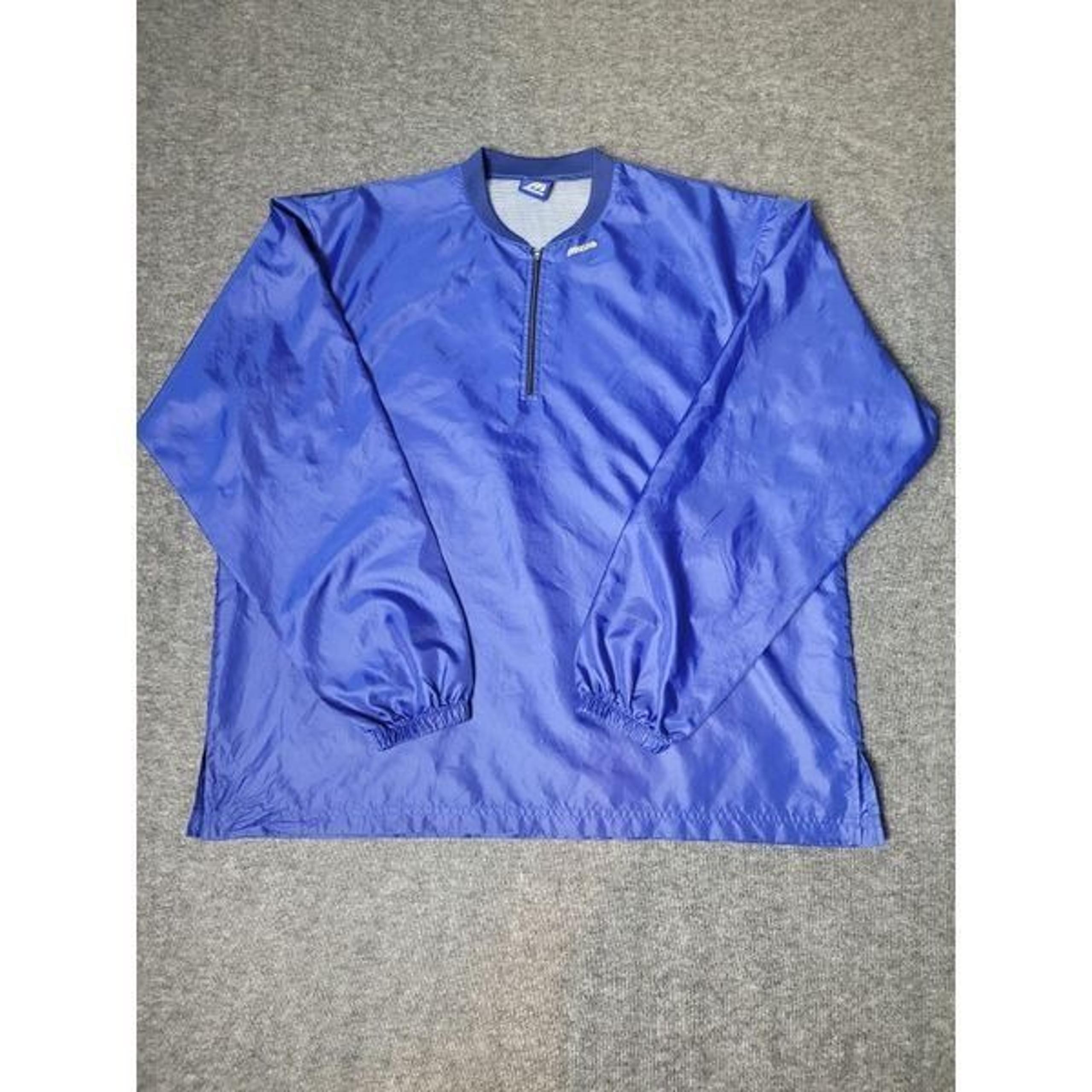 Mizuno Men's Size XL Golf Vented 1/4 Zip Windbreaker Long Sleeve Royal Blue