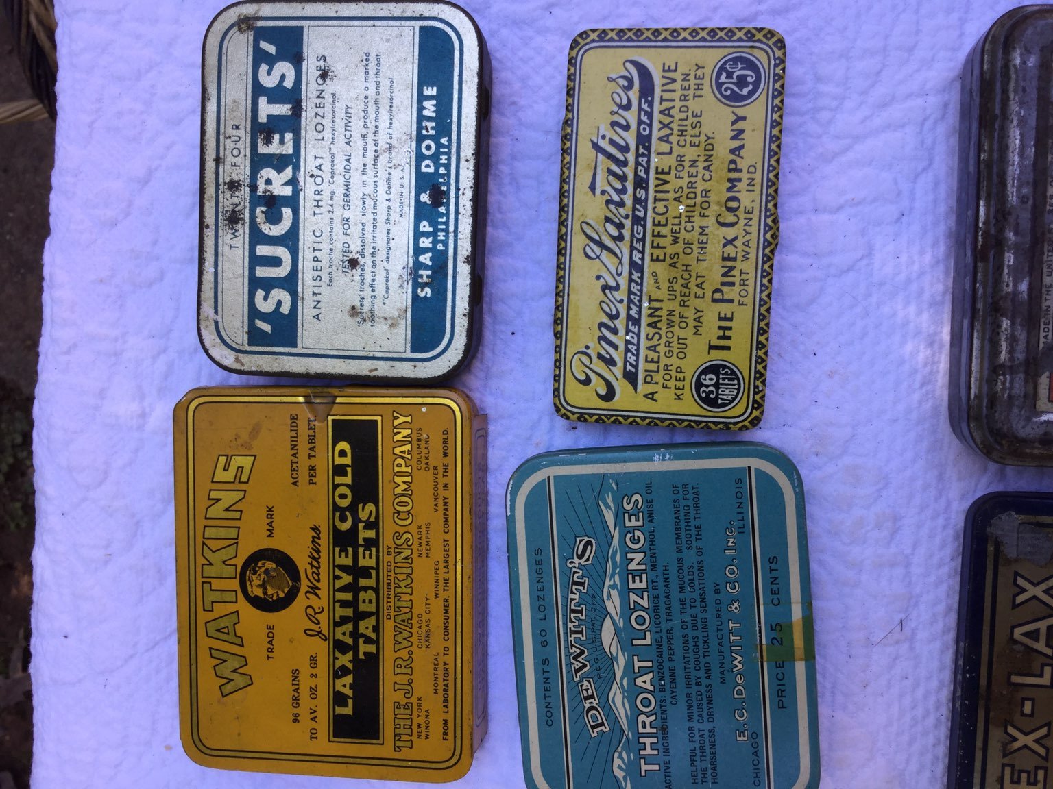 Vintage drugstore tins