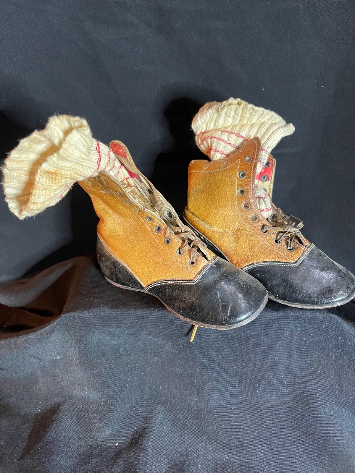 Antique Victorian Childrens Boots with socks