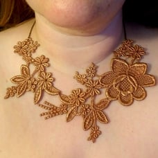 wedding flower lace necklace & earrings