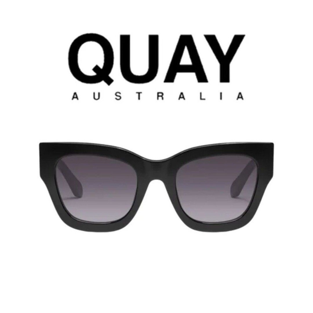 Quay Australia By The Way Black & Smoke Sunglasses NIB with Case and Cloth
