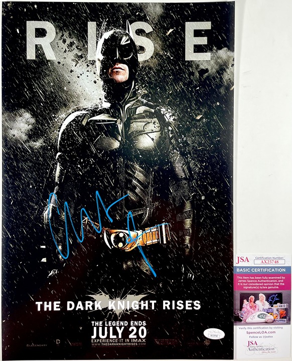 Christian Bale Signed The Dark Knight Rises 11x17 Poster B Autograph JSA COA