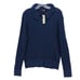 NWT J. CREW Merino Wool Ruffle Collar Ribbed Sweater Stretch Navy Blue Size XXL