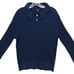 NWT J. CREW Merino Wool Ruffle Collar Ribbed Sweater Stretch Navy Blue Size XXL