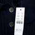 NWT J. CREW Merino Wool Ruffle Collar Ribbed Sweater Stretch Navy Blue Size XXL