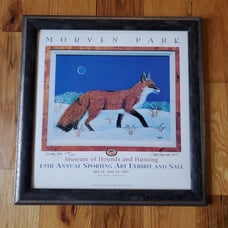 Framed Winter Fox Poster 177/250 Museums of Hounds and Hunting Signed Artist 97