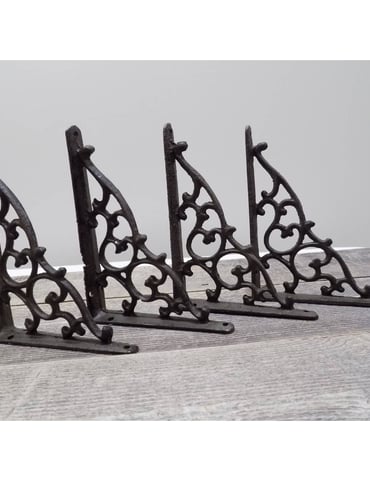 4 Cast Iron Shelf Brackets Rustic Vine Garden Book Storage Hanging Plant
