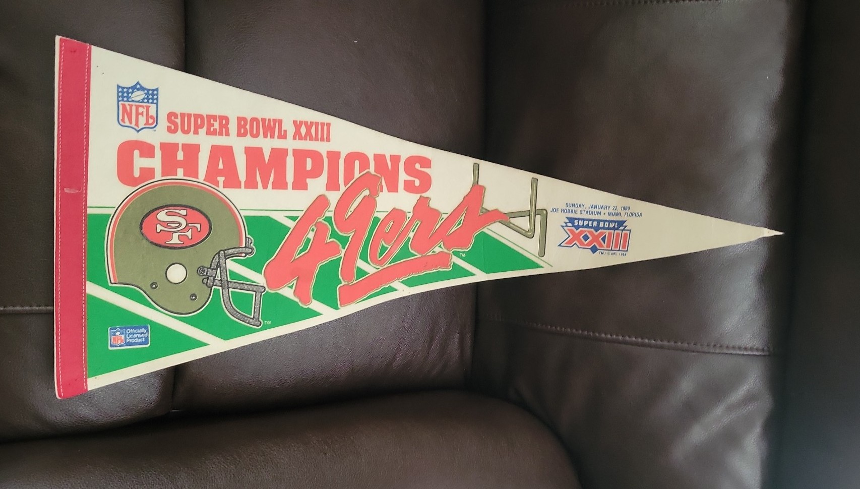 1988 49ers Super Bowl XXIII Champions Pennant
