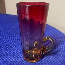 MT. WASHINGTON AMBERINA GLASS MUG 4 7/8” tall