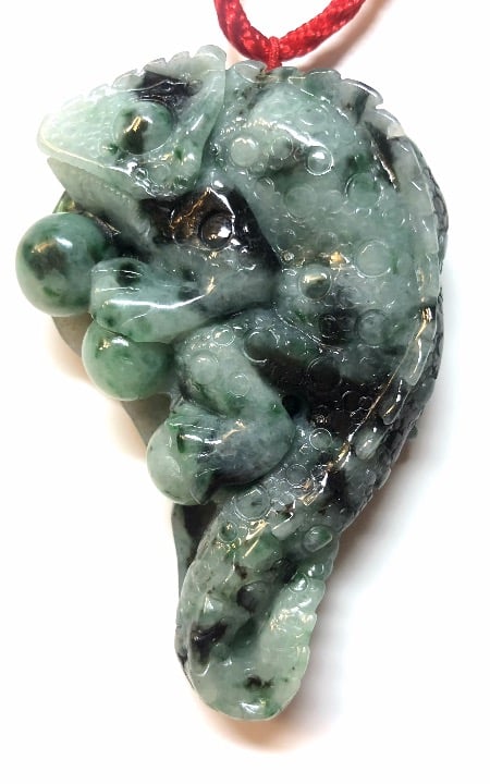 Certified jadeite black green Dinosaur