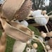 Spring Burlap Eggs Glitter Mushroom Earth Tones Wreath Home Decoration