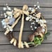 Spring Burlap Eggs Glitter Mushroom Earth Tones Wreath Home Decoration