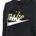 Nike Women M Spell Out Cropped Hoodie Sweatshirt Top Black Cotton Blend LS