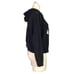 Nike Women M Spell Out Cropped Hoodie Sweatshirt Top Black Cotton Blend LS