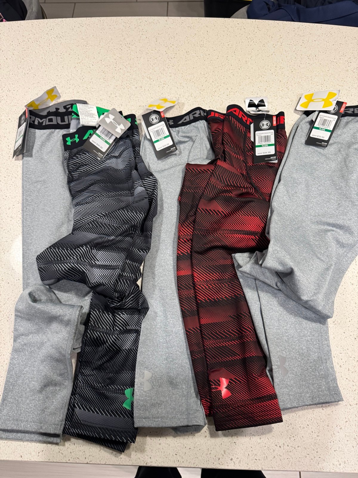 Under Armour Boys Youth Large Leggings 5 Pairs ALL NWT