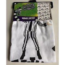 Beetlejuice Sandworm Skull Shower Curtain Black & White 70 X 72” Fabric NEW