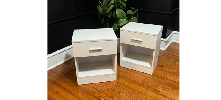 white nightstand - set of 2