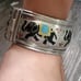 Hand Painted Elephant Silver Bangle Bracelet