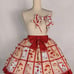 Nightwhisper Lolita Mushroom Stamp Red Skirt with Bow Headband