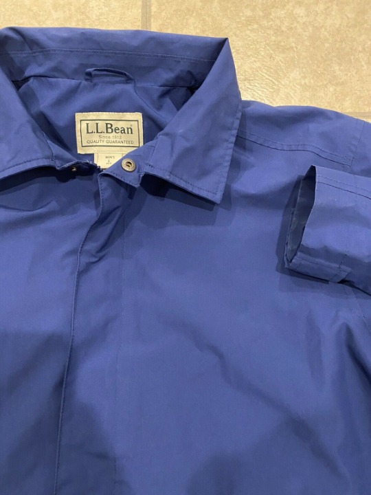 LL bean vintage raincoat Blue Jacket L