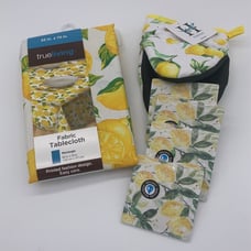 Kitchen bundle tablecloth 4 coasters and a mitt