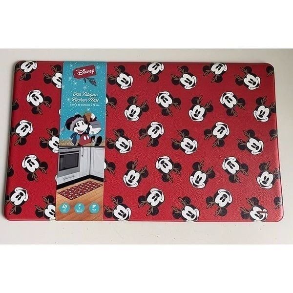 Disney Mickey Mouse Anti Fatigue Kitchen Mat Rug 18”x30” Christmas Reindeer Red